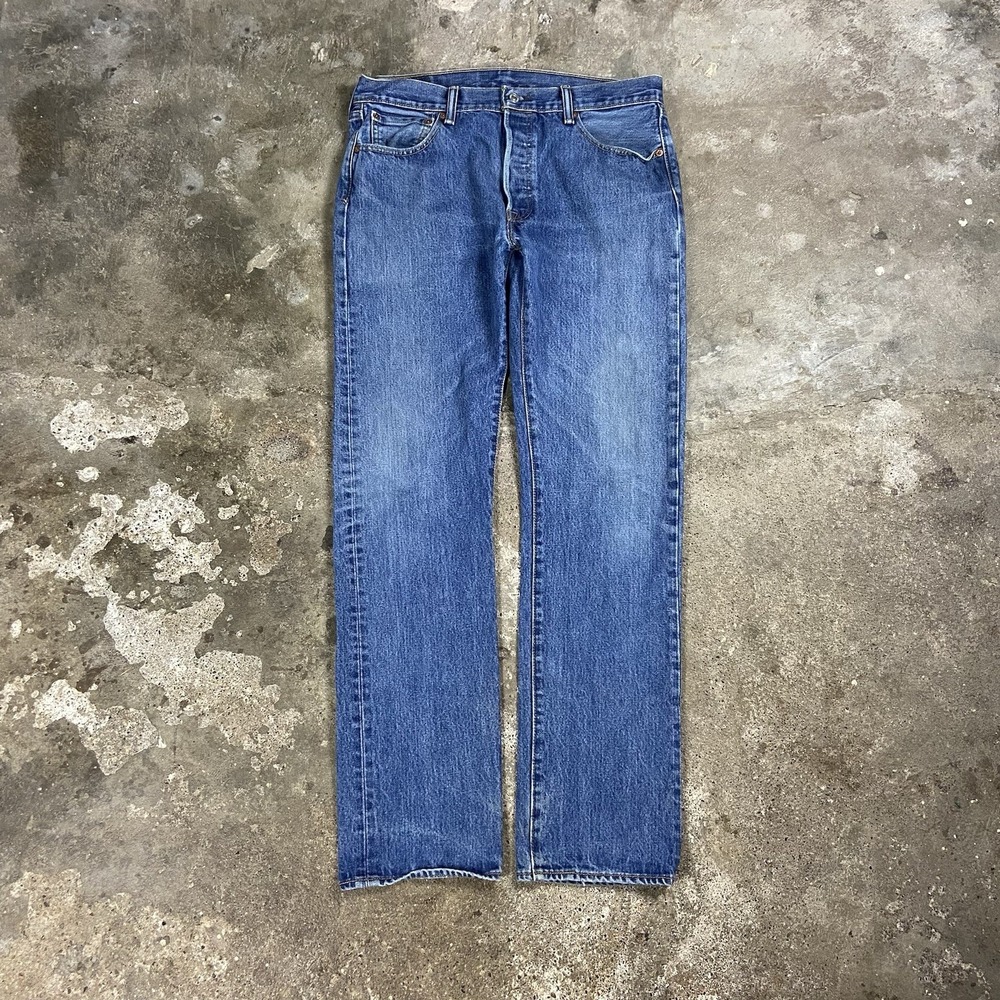 Levi's 501 XX Jeans Size 34x34 Blue Denim Medium Wash Buttonfly Original Fit
